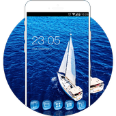 ikon Sailboat at Sea: Blue Sailing Theme Background HD