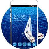 Sailboat at Sea: Blue Sailing Theme Background HD