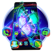 3D colorful neon theme list icon