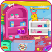 Clean up pet shop icon