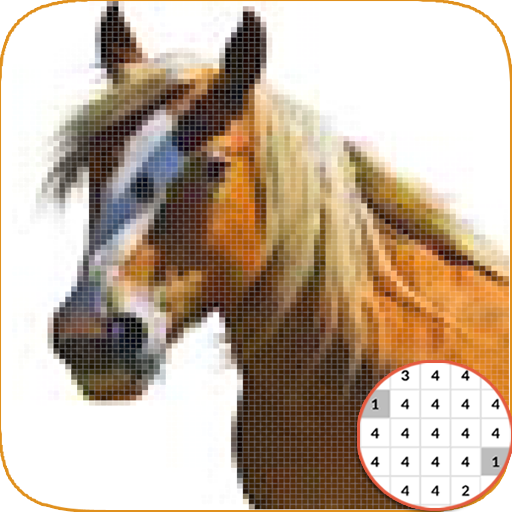 Horse Animal Pixel: Coloring By Number icon