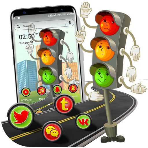Cartoonist Red Light Launcher Theme icon