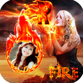 Fire Text Photo Frames icon