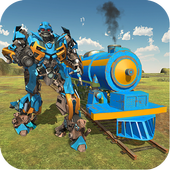 Train Transform Robot Army Bridge Construction icon