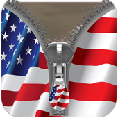 Lock Screen Zipper US Flag icon