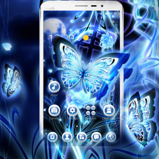 Blue Neon Butterfly Theme icon