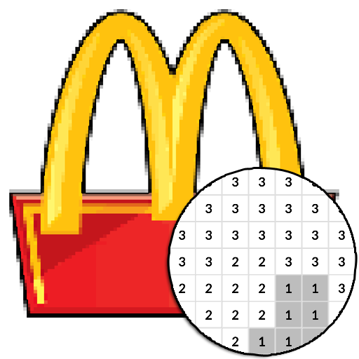 Logo Brand Color By Number - Pixel Art icon