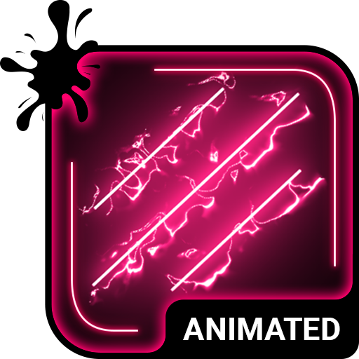 Pink Neon Animated Keyboard    أيقونة