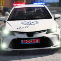 Mengemudi mobil polisi