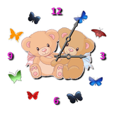 Lovely Teddy Transparent Clock icon