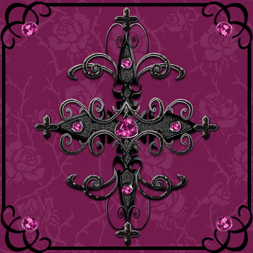 Ruby Pink Gothic Cross theme icon