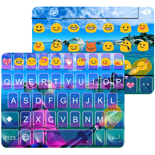 Happy Kayak Emoii Keyboard أيقونة