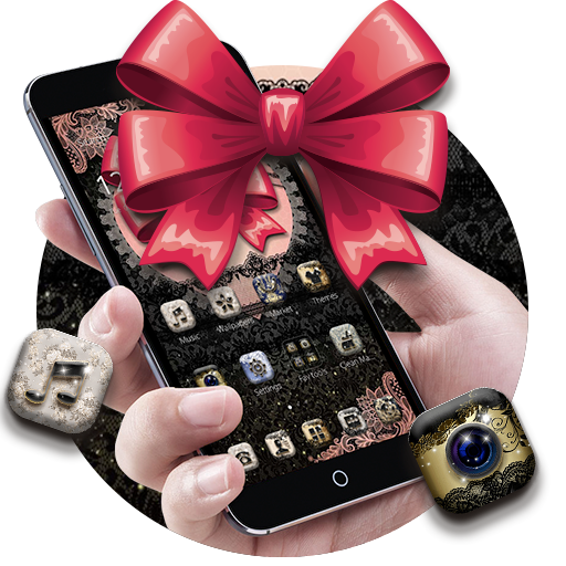 Lace Red Bowknot Theme icon