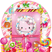 Pink Kitty Sweet Lollipop Theme icon