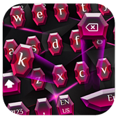 ikon Black Pink Crystal Keyboard