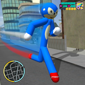Speed Sonc Stickman Rope Hero Adventure Crime City icon