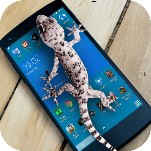Lizard in phone funny walks icon