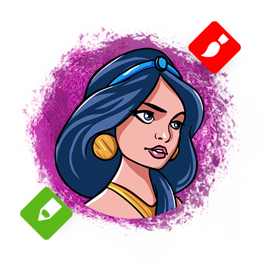 Drawing cute fairy princesses icon