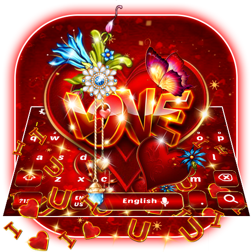 Valentines Red Love Heart Gravity Keyboard icon