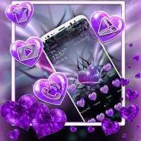 Purple Love Heart Launcher Theme on 9Apps