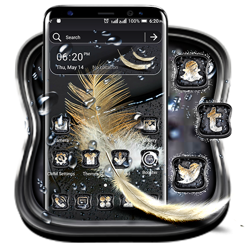 Feather Black Water Drop Theme icon