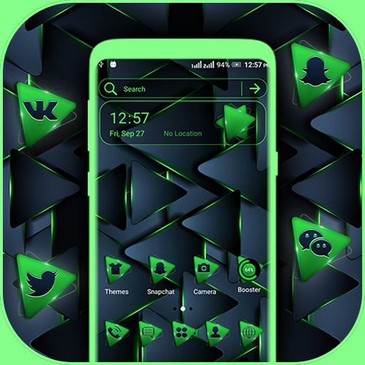 Neon Green Triangle Launcher Theme icon