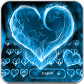 Blue Love Flame Keyboard Theme icon
