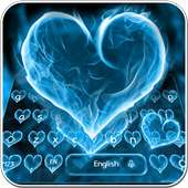 Blue Love Flame Keyboard Theme on 9Apps