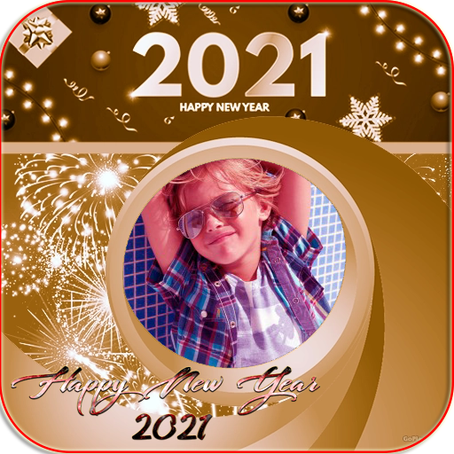 Happay new year 2021 photo frames icon