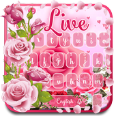 Live Pink Rose Keyboard Theme आइकन