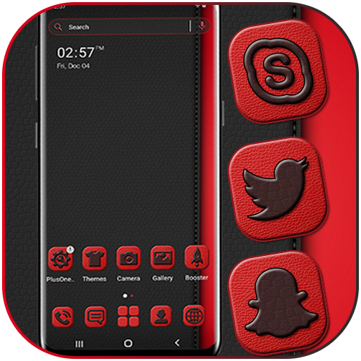 Black Red Leather Theme icon