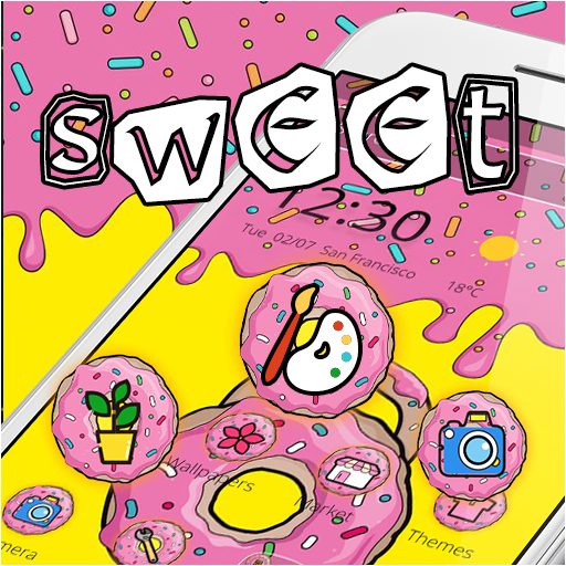 Pink Sweet Cute Doughnut Theme icon