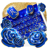 Tastiera Gold Blue Rose icon