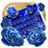 Tastiera Gold Blue Rose