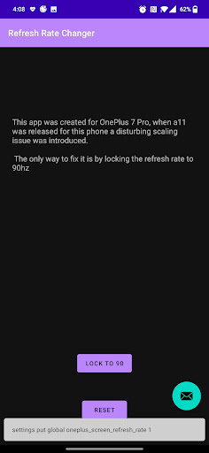 Refresh Rate Changer - OnePlus screenshot 1