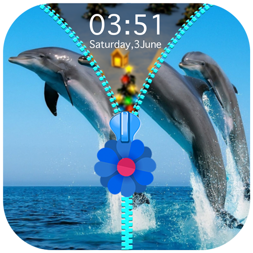 Dolphin Zipper Lock Screen icon