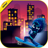 Mask Skateboard race battle icon