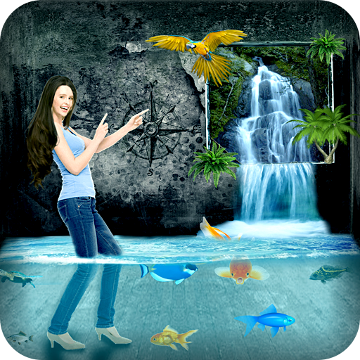 Waterfall Photo Frames - dp pic blur effect editor आइकन