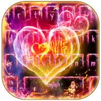 Fire Love Heart Keyboard Theme on 9Apps