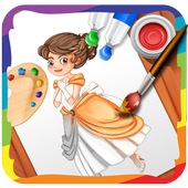 Princess Coloring Game for Kids and Girls icon