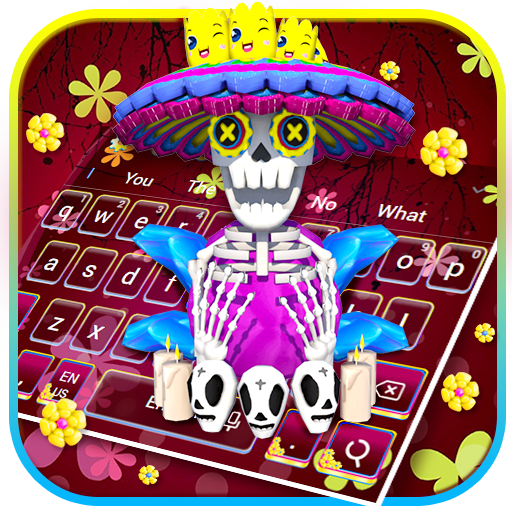 3D Colorful Fancy Skull Keyboard Theme icon