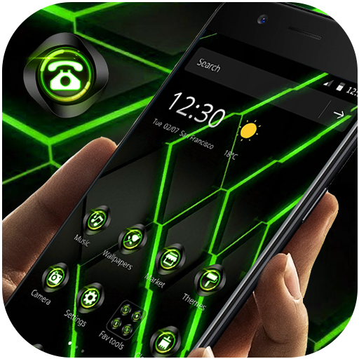 Green Neon Light Technology Theme أيقونة