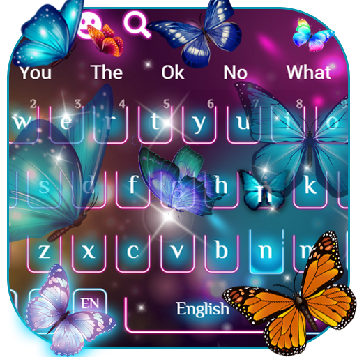 Neon Butterfly Keyboard Theme icon
