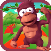 monkey on giant tree icon