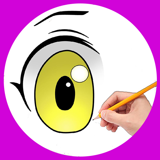 How to draw anime eyes step by step icon