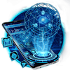 Blue Neon Hologram Technology Theme icon