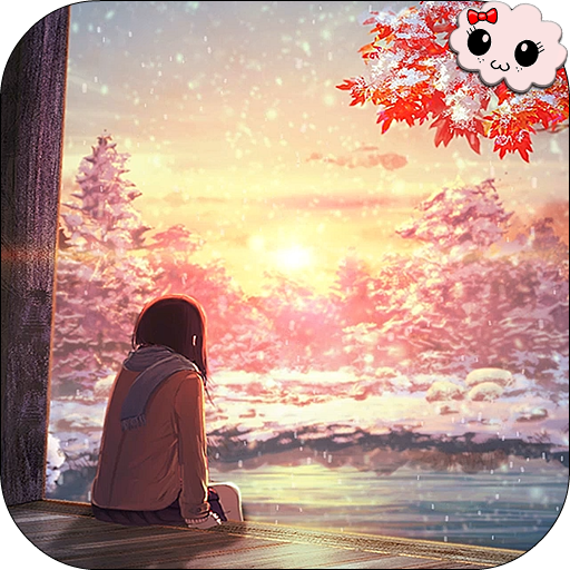 Anime Girl Winter Sunset Live Wallpaper icon