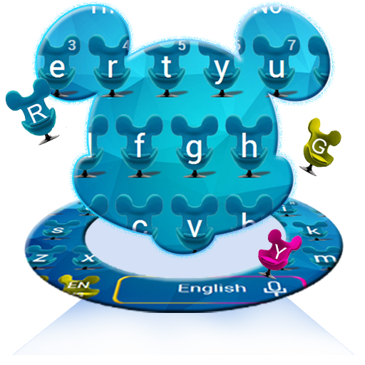 Blue Cartoon Mouse Keyboard icon