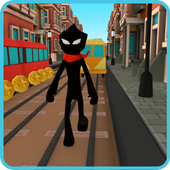 Stickman Subway Runner - City Surf icon