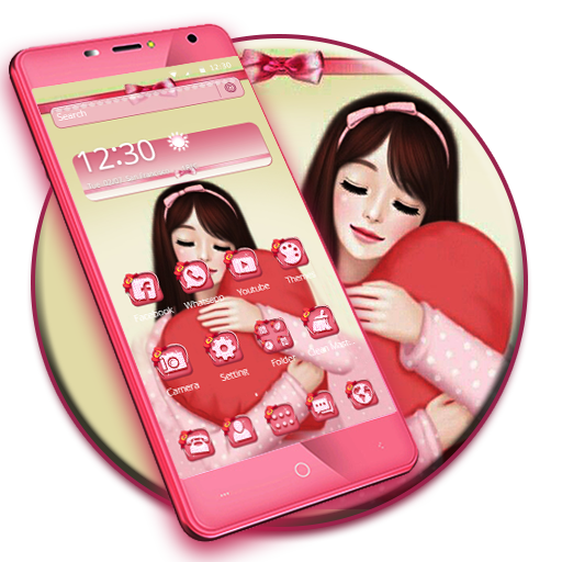 Pink Angel Girl Theme 2D icon